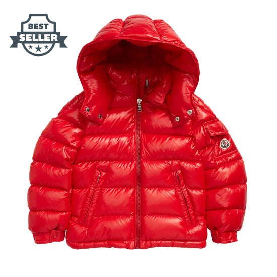 몽클레어 키즈 다운 패딩 Moncler Kids New Maya Water Resistant Hooded Down Puffer Jacket,Red