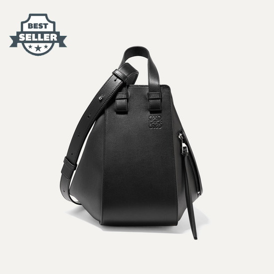로에베 해먹백 스몰 - 블랙 21FW LOEWE Hammock small textured-leather shoulder bag