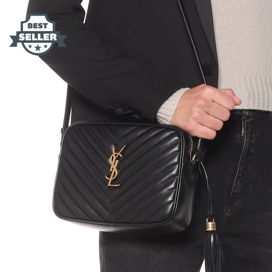 21FW 생 로랑 루 카메라백 - 마틀라쎄/블랙 Saint Laurent Lou Camera leather crossbody bag