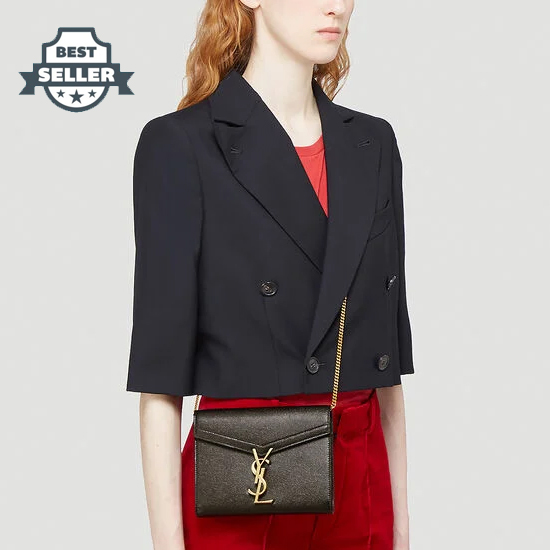 생 로랑 카산드라 월렛백 Saint Laurent Cassandra Wallet Shoulder Bag in Black