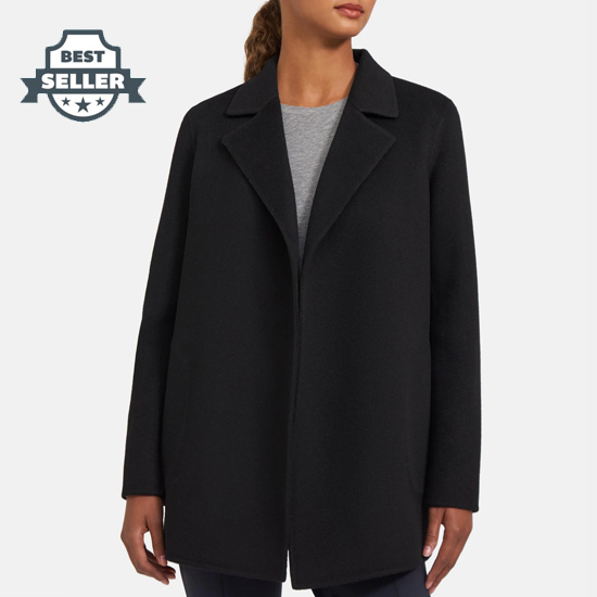 띠어리 우먼 실리나 코트 Theory Sileena Coat in Double-Face Wool-Cashmere,BLACK