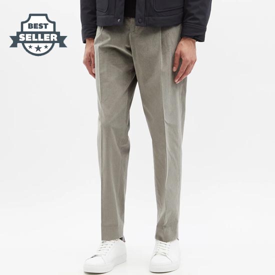 폴 스미스 플리츠 코듀로이 팬츠 - 그레이 Paul Smith Pleated cotton-blend corduroy trousers 1415510