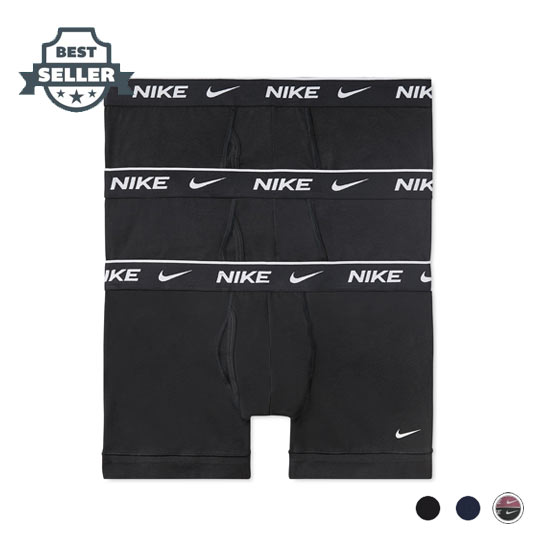 나이키 남성 언더웨어 3팩 세트 블랙, 네이비, 색상 혼합 드라이핏 (선물 추천) Nike Mens 3-PK. Dri-FIT Essential Cotton Stretch Trunk