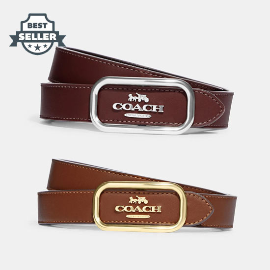 코치 벨트 (선물 추천) COACH Outlet morgan rectangle buckle belt, 25 mm