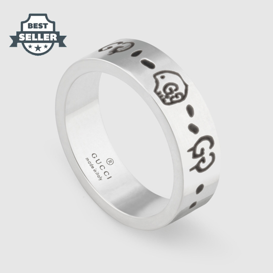 구찌 고스트 6mm 실버 링 반지 GucciGhost ring in silver (Style ‎477339 J8400 0701)