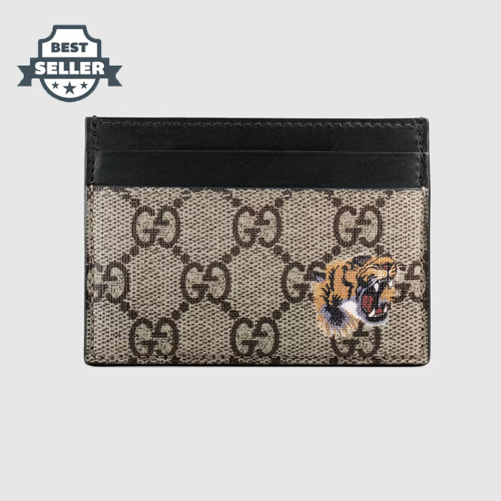 구찌 베스티어리 타이거 프린트 GG 수프림 카드 케이스 - 2018 캐리오버 컬렉션 Gucci Tiger print GG Supreme card case 451277 K5X1N 8666,GG Supreme