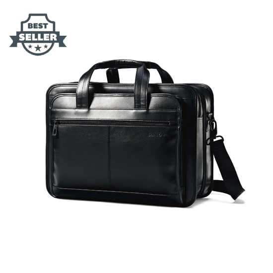 쌤소나이트 익스팬더블 브리프케이스, 가죽 서류가방 - 블랙 Samsonite Leather Expandable Briefcase, Black