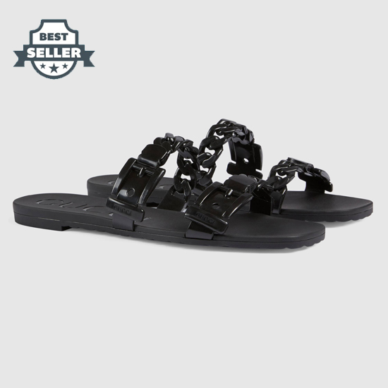구찌 젤리 슈즈 - 블랙 (아이유 착용) 2020 프리폴 컬렉션 Gucci Womens rubber slide sandal 624731
