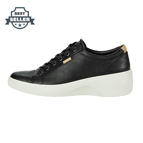에코 소프트7 웨지 스니커즈 여성화 ECCO Soft 7 Wedge Classic Sneaker,Black Cow Leather