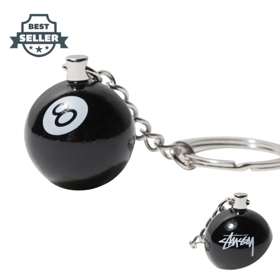 스투시 에잇볼 키체인 Stussy 8 Ball Keychain,Black