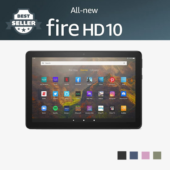 [2021 출시] 아마존 올뉴 파이어 HD 10인치 태블릿 11세대 32GB/64GB Amazon All-new Fire HD 10.1, 1080p Full HD