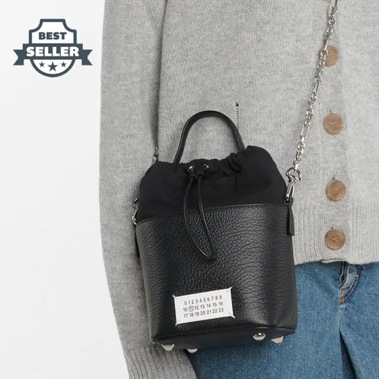 메종 마르지엘라 5AC 버킷백 미디움 - 블랙 (한효주, 차정원 착용) Maison Margiela 5AC leather bucket bag