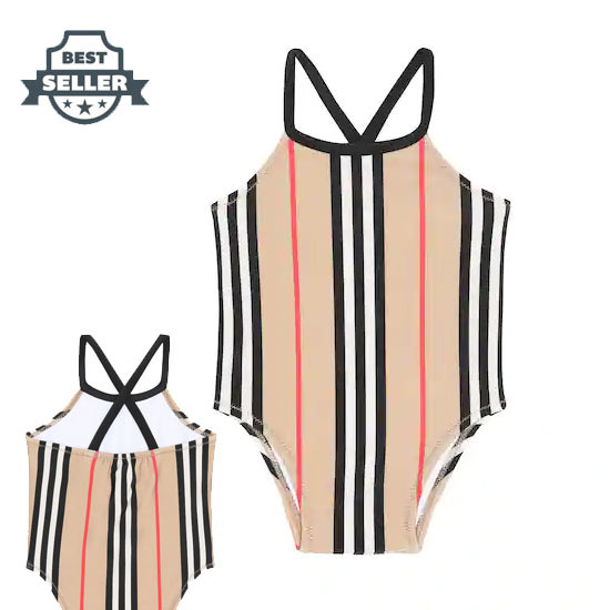 버버리 베이비 수영복 (키 68cm ~ 92cm) Burberry Baby Crina Icon Stripe swimsuit