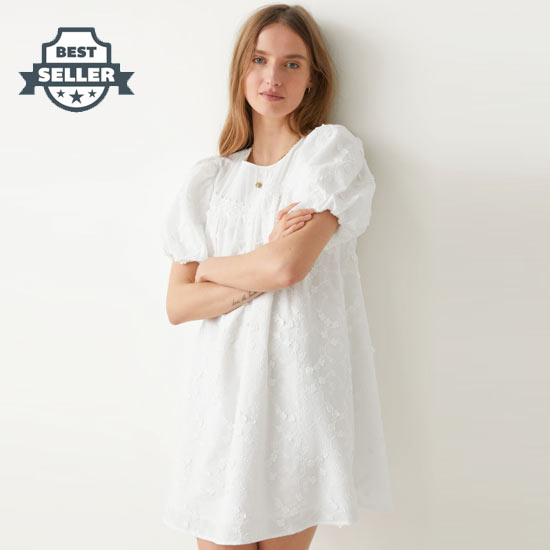 앤 아더 스토리즈 원피스 &amp; OTHER STORIES Voluminous Puff Sleeve Mini Dress,White