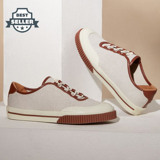 로로피아나 리버헤드 스니커즈 LORO PIANA Riverhead Sneakers in Linen, Silk Lp Kummel/raw Linen