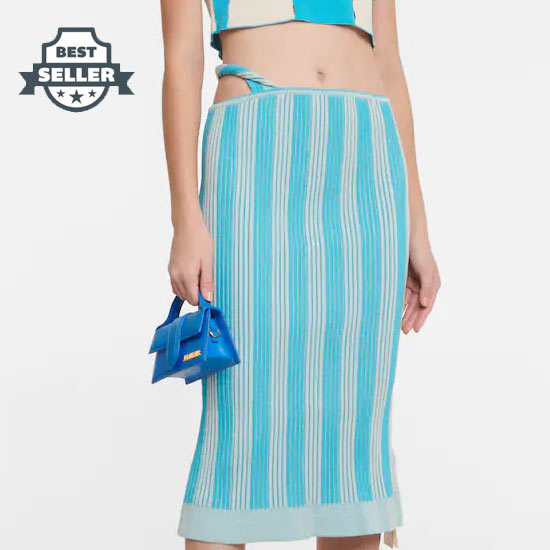 자크뮈스 스트라이프 미디 스커트 (제니 착용) Jacquemus La Jupe Gelato striped midi skirt