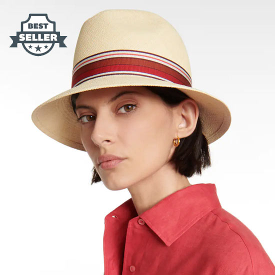 로로피아나 파나마햇 Loro Piana The Suitcase Stripe Ingrid straw panama hat