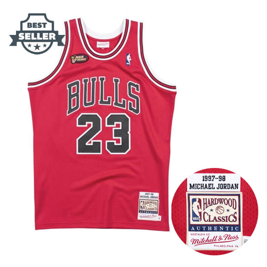 미첼앤네스 마이클조던 97-98 NBA파이널 원정 저지 Mitchell &amp; Ness Authentic Michael Jordan Chicago Bulls Road Finals 1997-98 Jersey